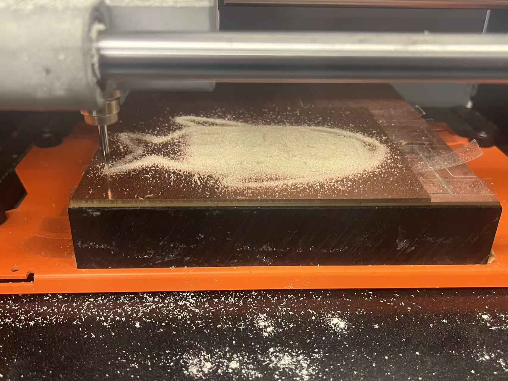 Board during milling