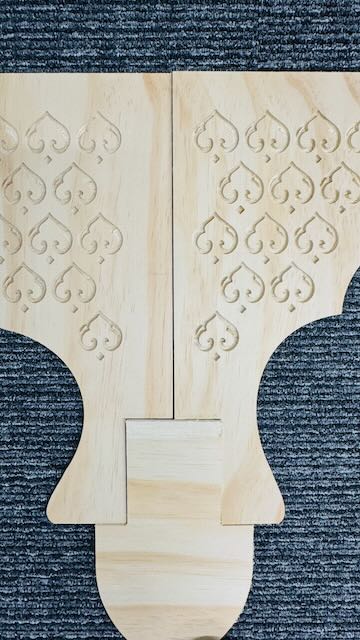 Close-up of joint connection detail on the arch panel