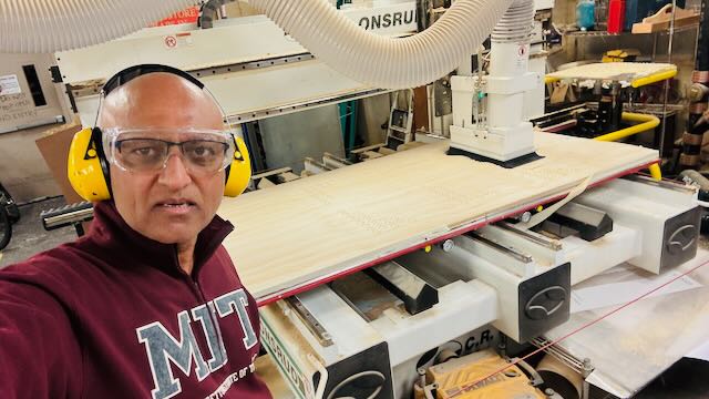 Srikanth working at the Architecture Lab CNC machine