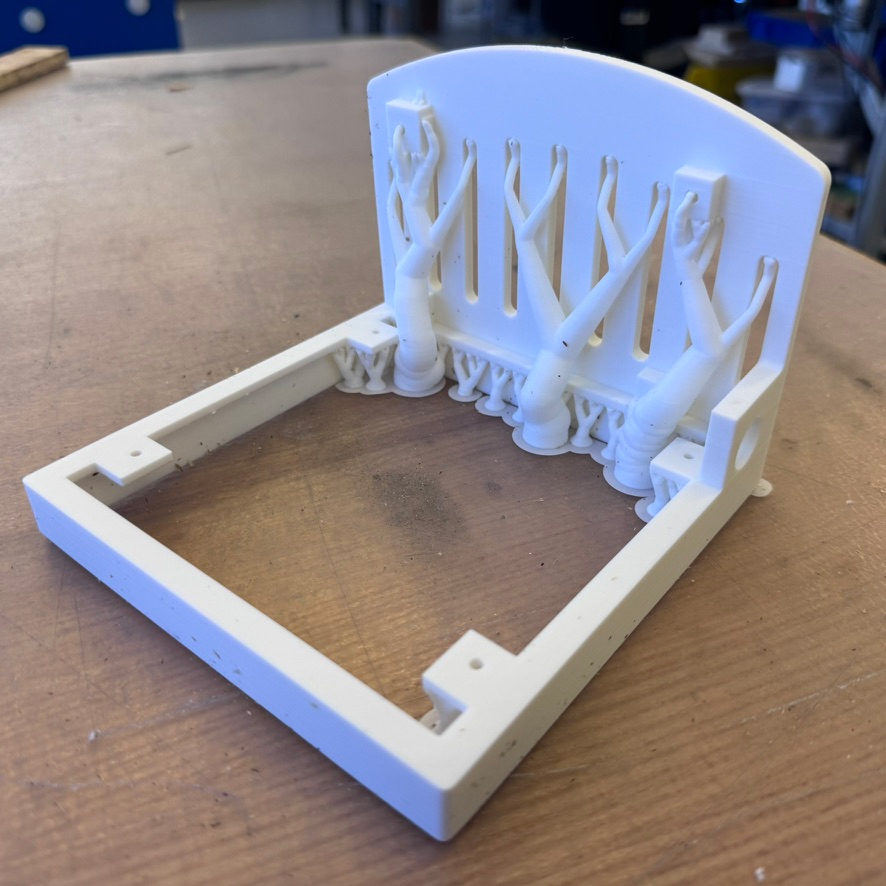 Freshly 3D printed SmartPi enclosure with organic supports