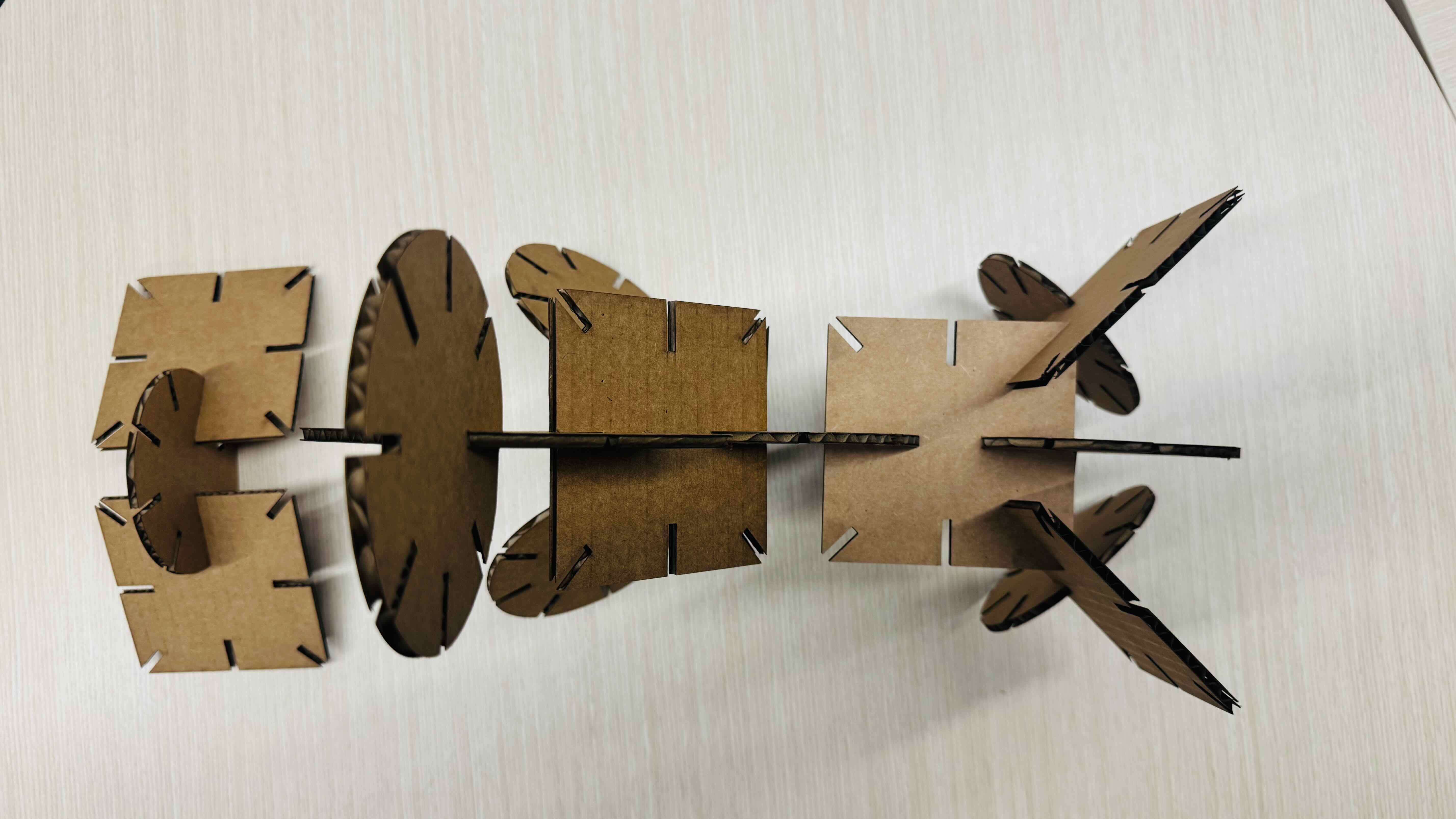 Top view of assembly highlighting the spine connection