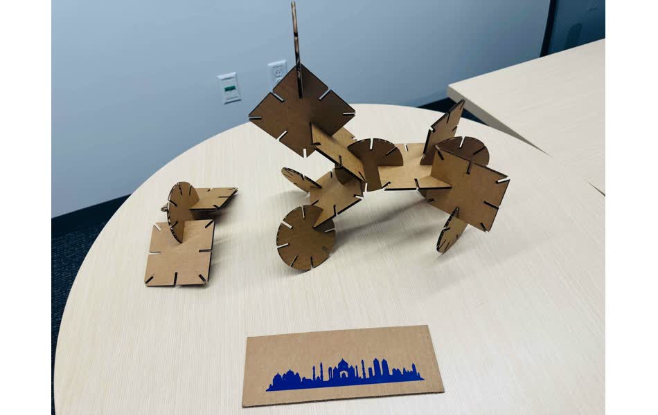 Cubist dog side view