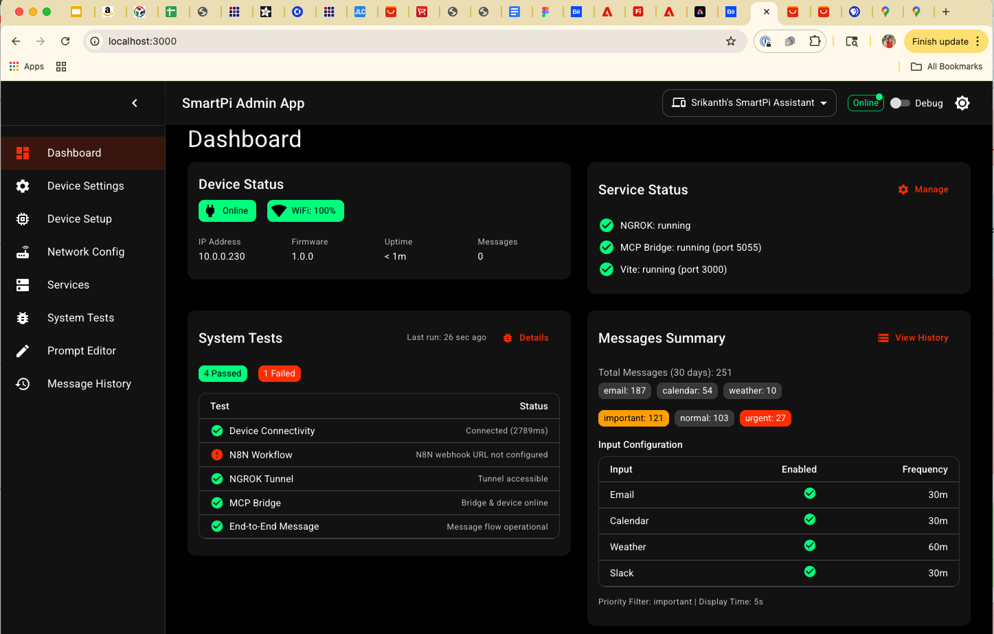 Interface & Application Programming - SmartPi Admin Dashboard