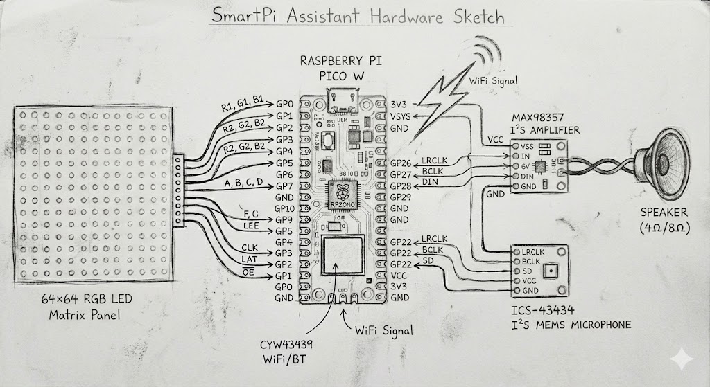 SmartPi hardware hand sketch