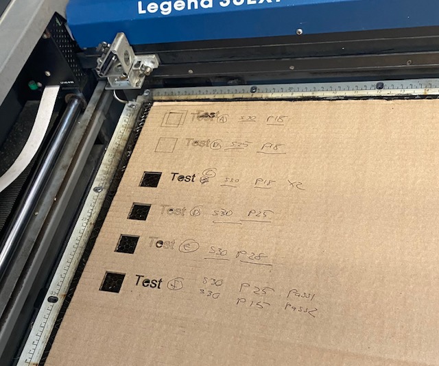testing cardboard at training