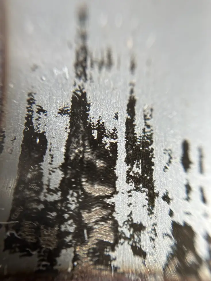 Close-up of engraving