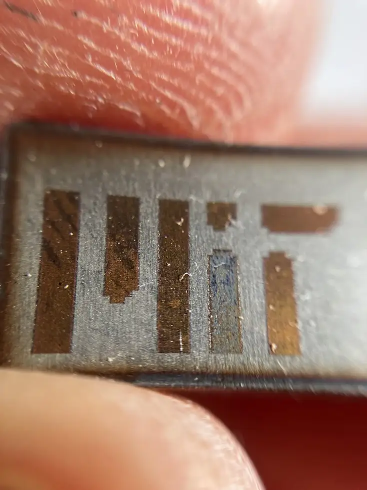 Macro lens close-up of nameplate