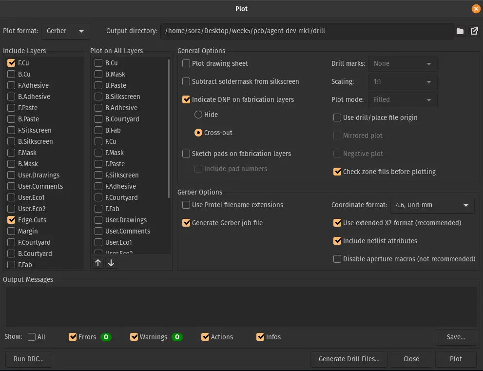 Export Gerber files