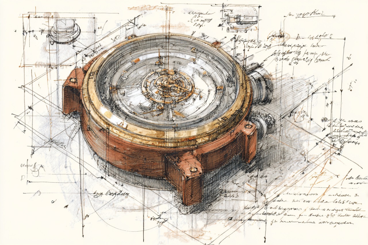 Midjourney render: top-down view of Orbis dial