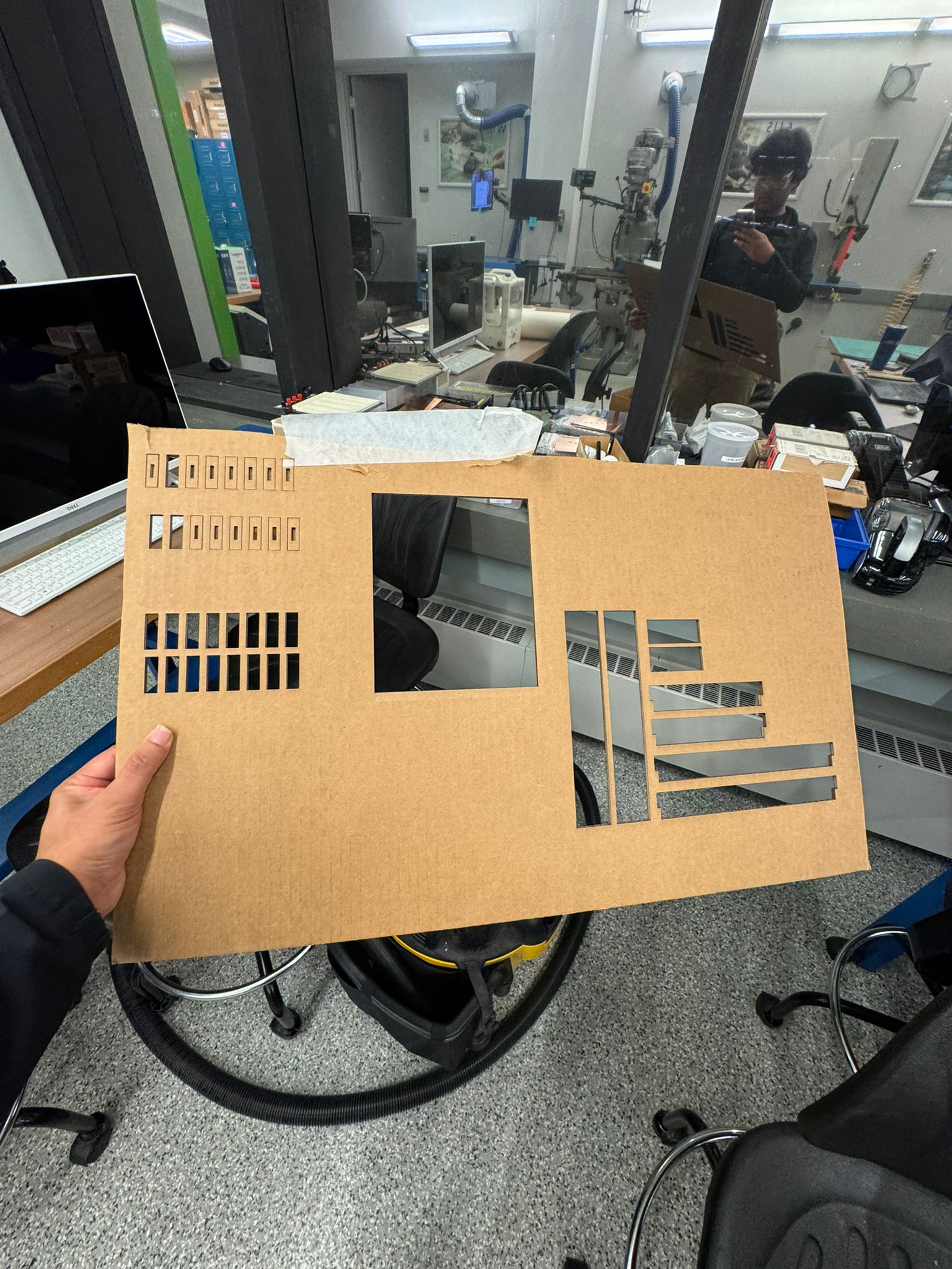 Large cardboard architectural test piece
