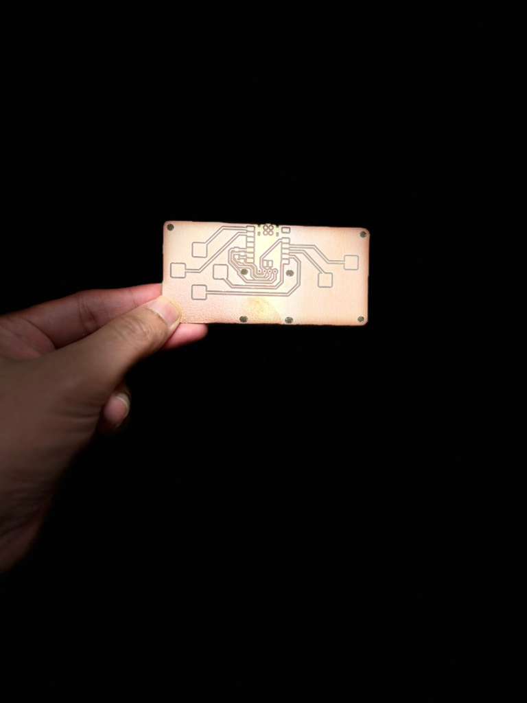 Milled PCB - copper traces back view