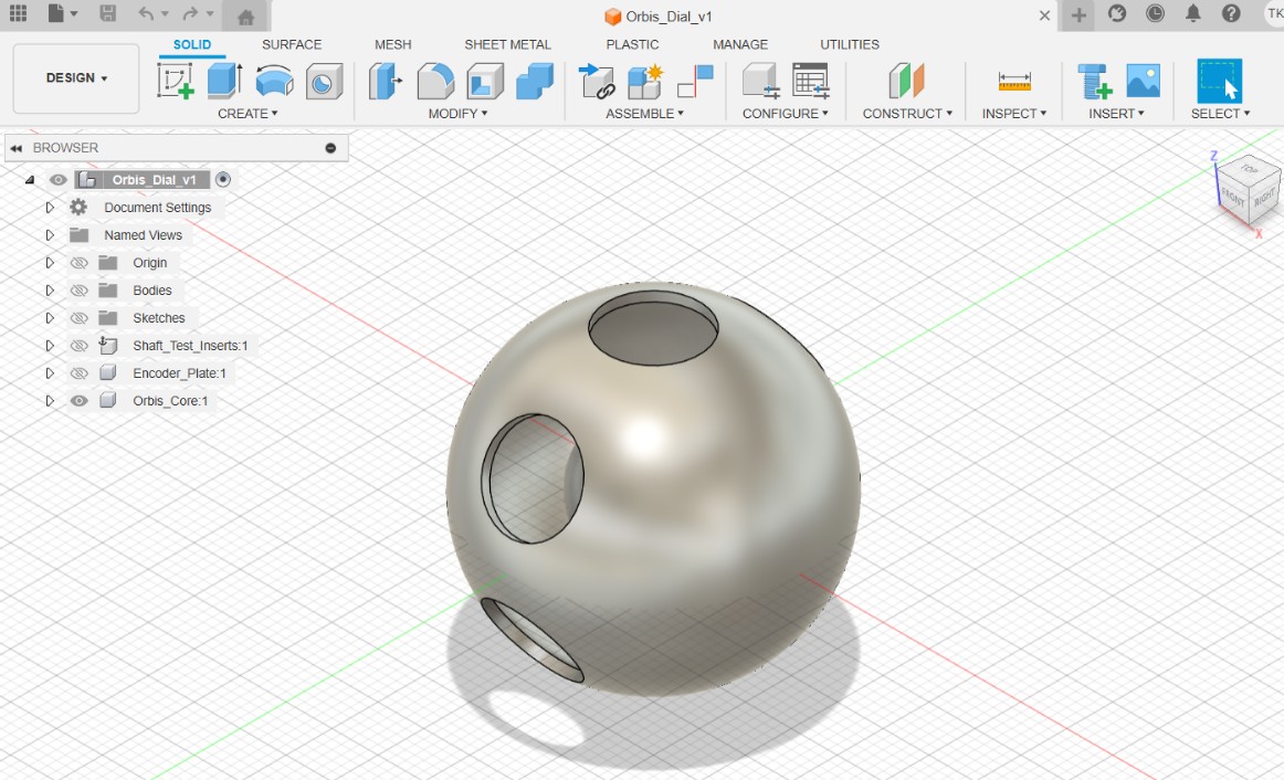 CAD model in Fusion 360