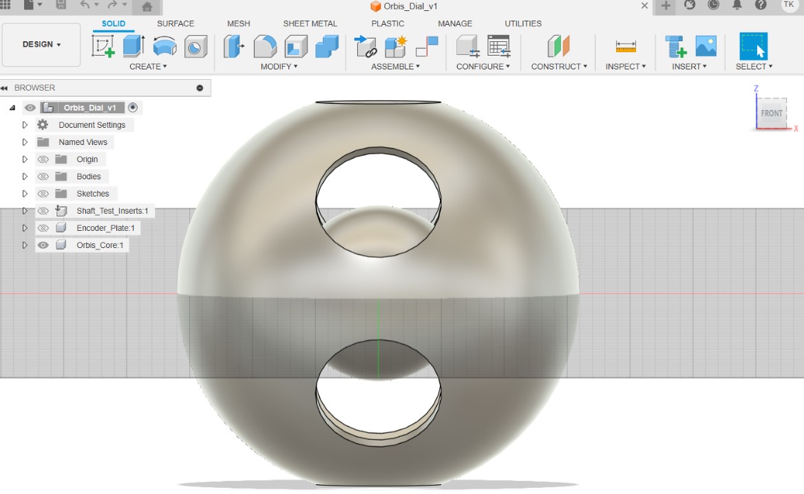 Orbis Core CAD model in Fusion 360