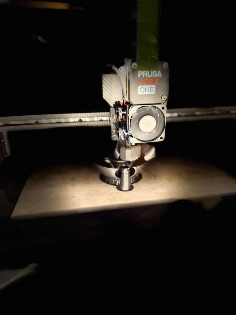Print in progress on Prusa Core One
