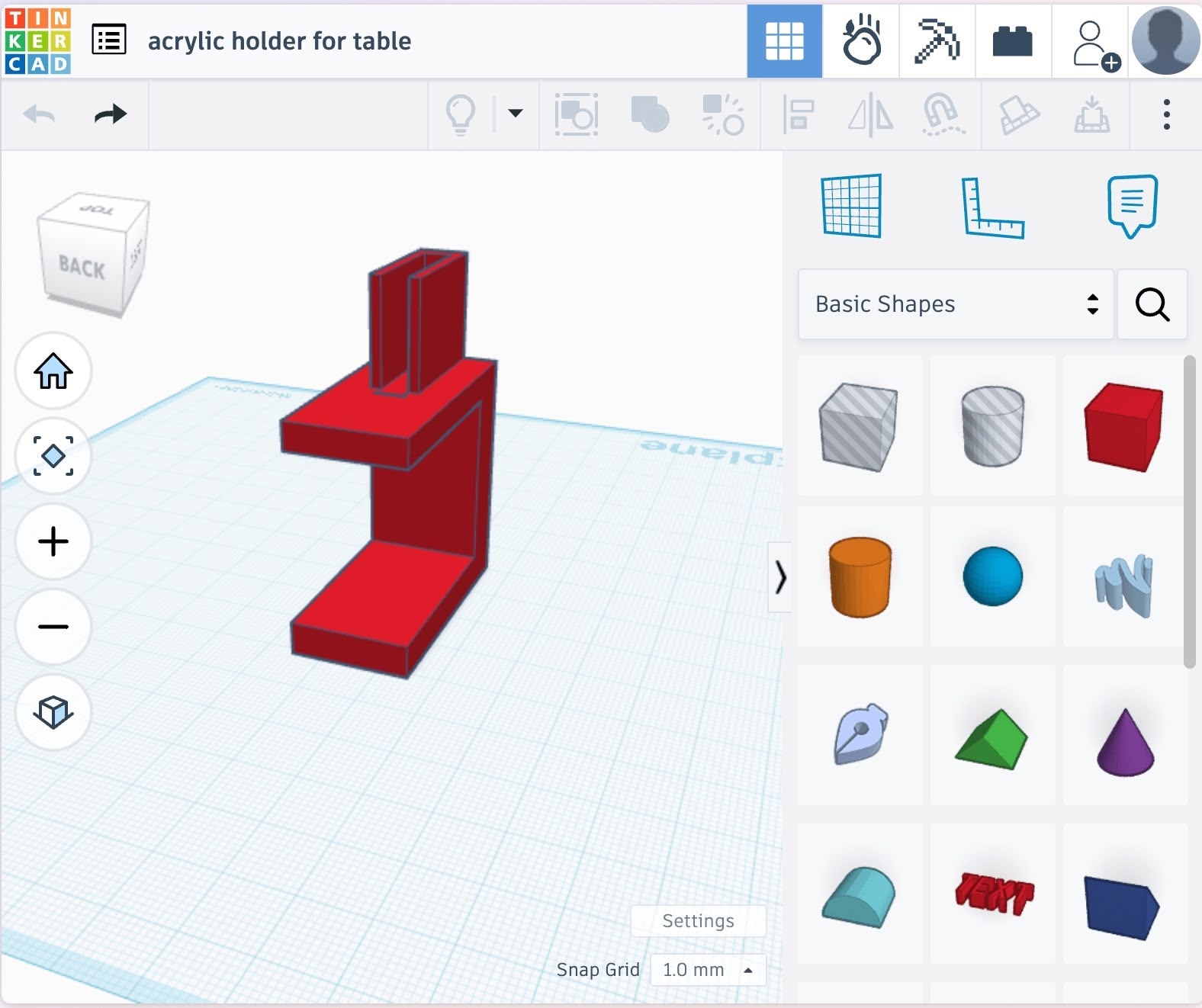 Yufeng's juvenile TinkerCad project in 2020.