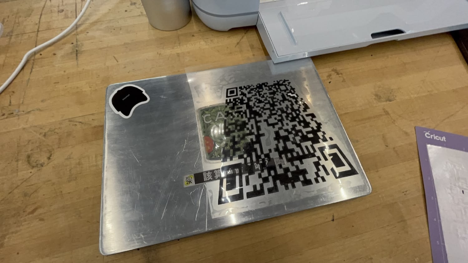 Laptop with the transfer tape applied