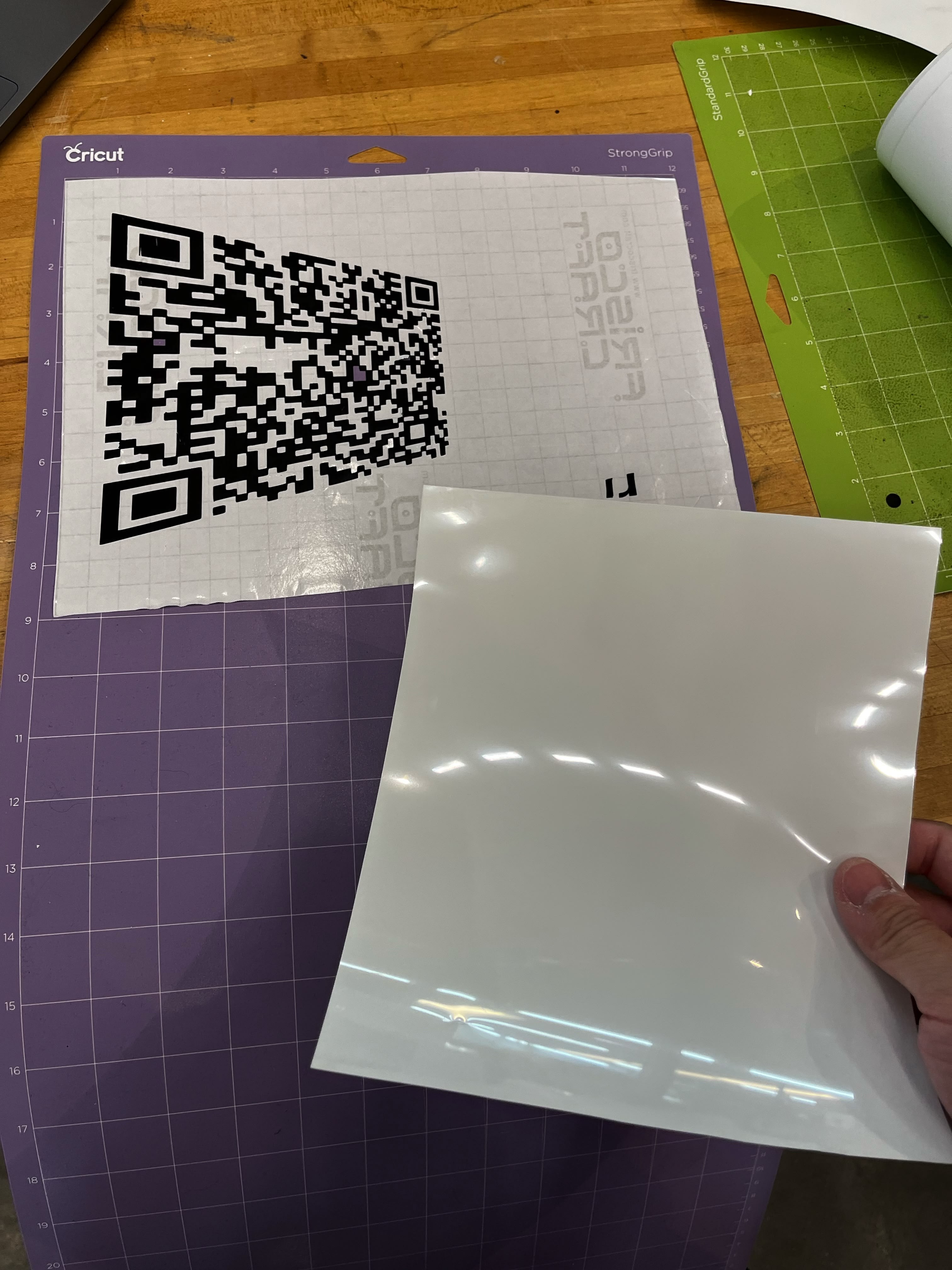 The transfer tape and the vinyl