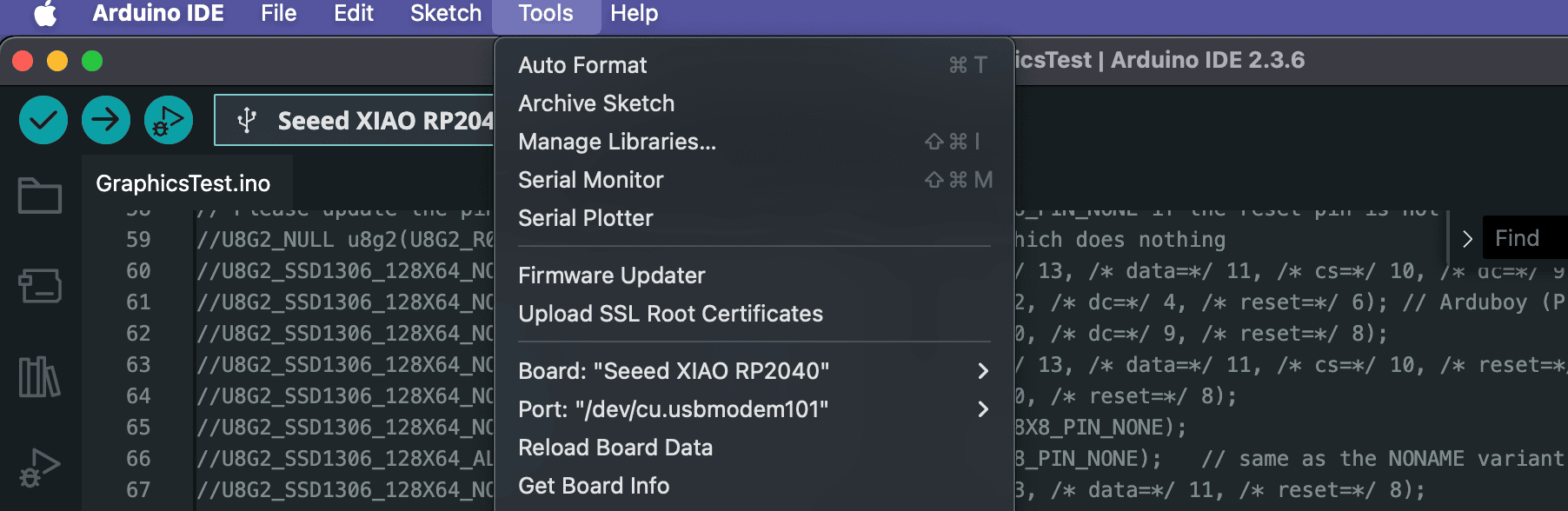 Correct board & port settings before programming
