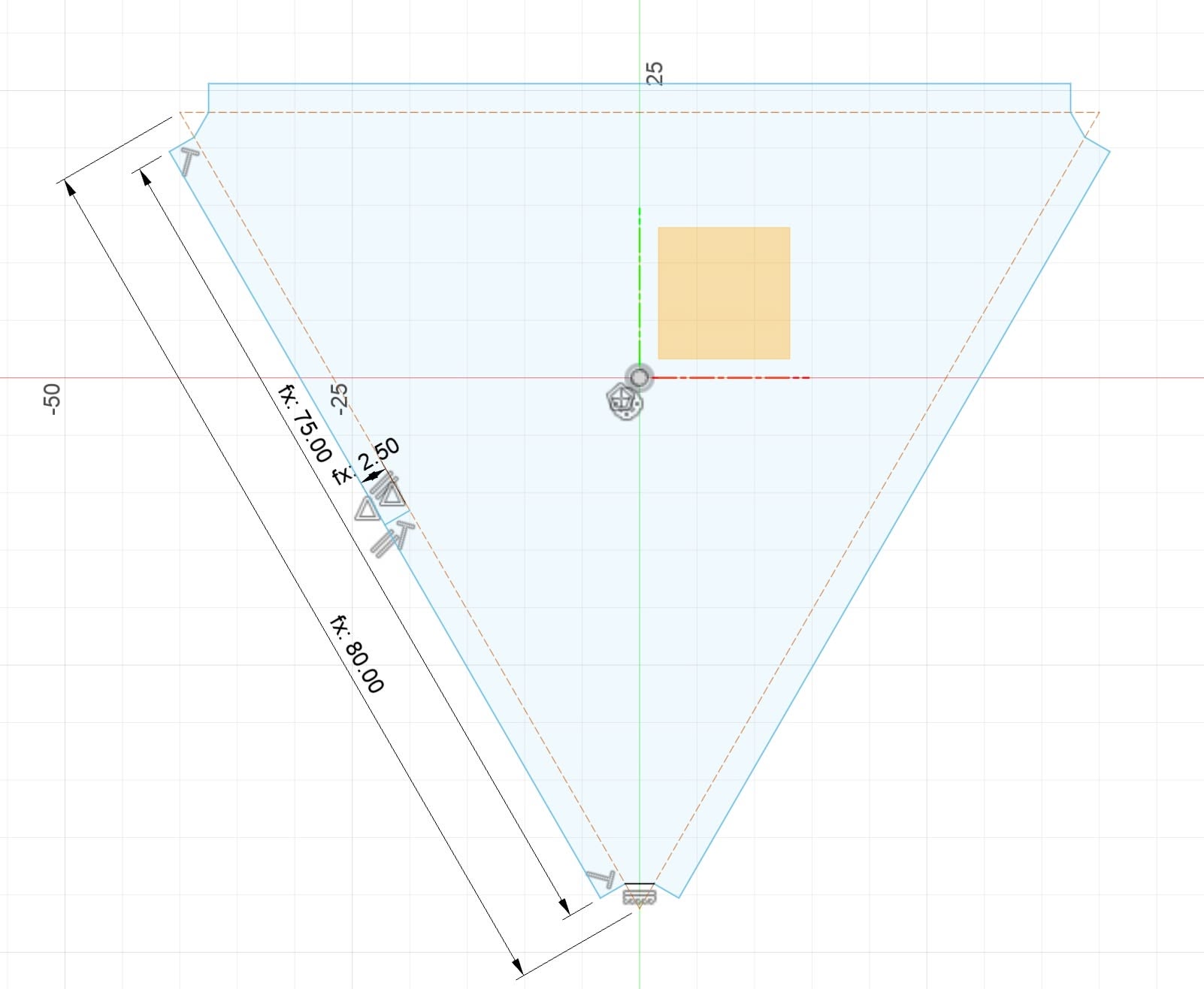 Modeling the triangle shape for the film