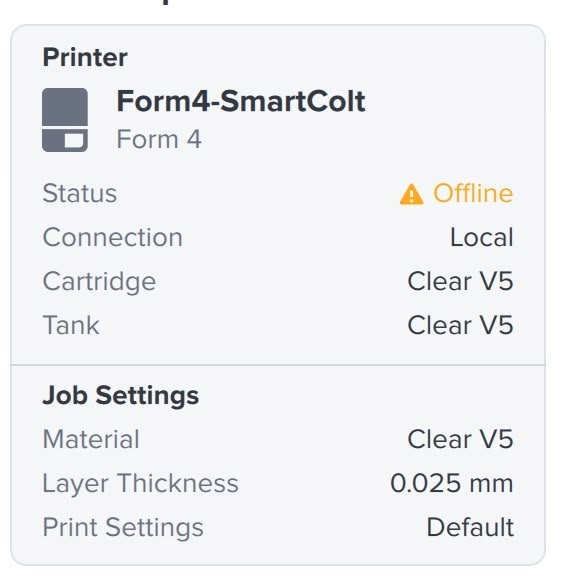 Setting for the SLA print