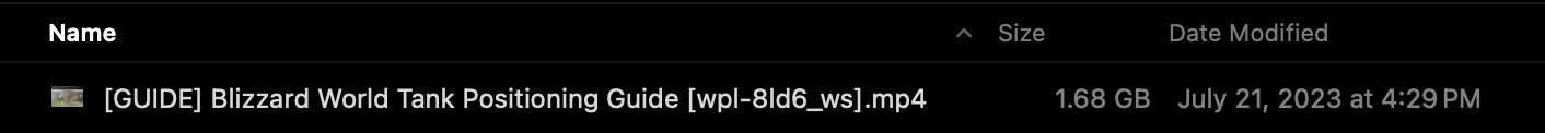 The downloaded mp4 file
