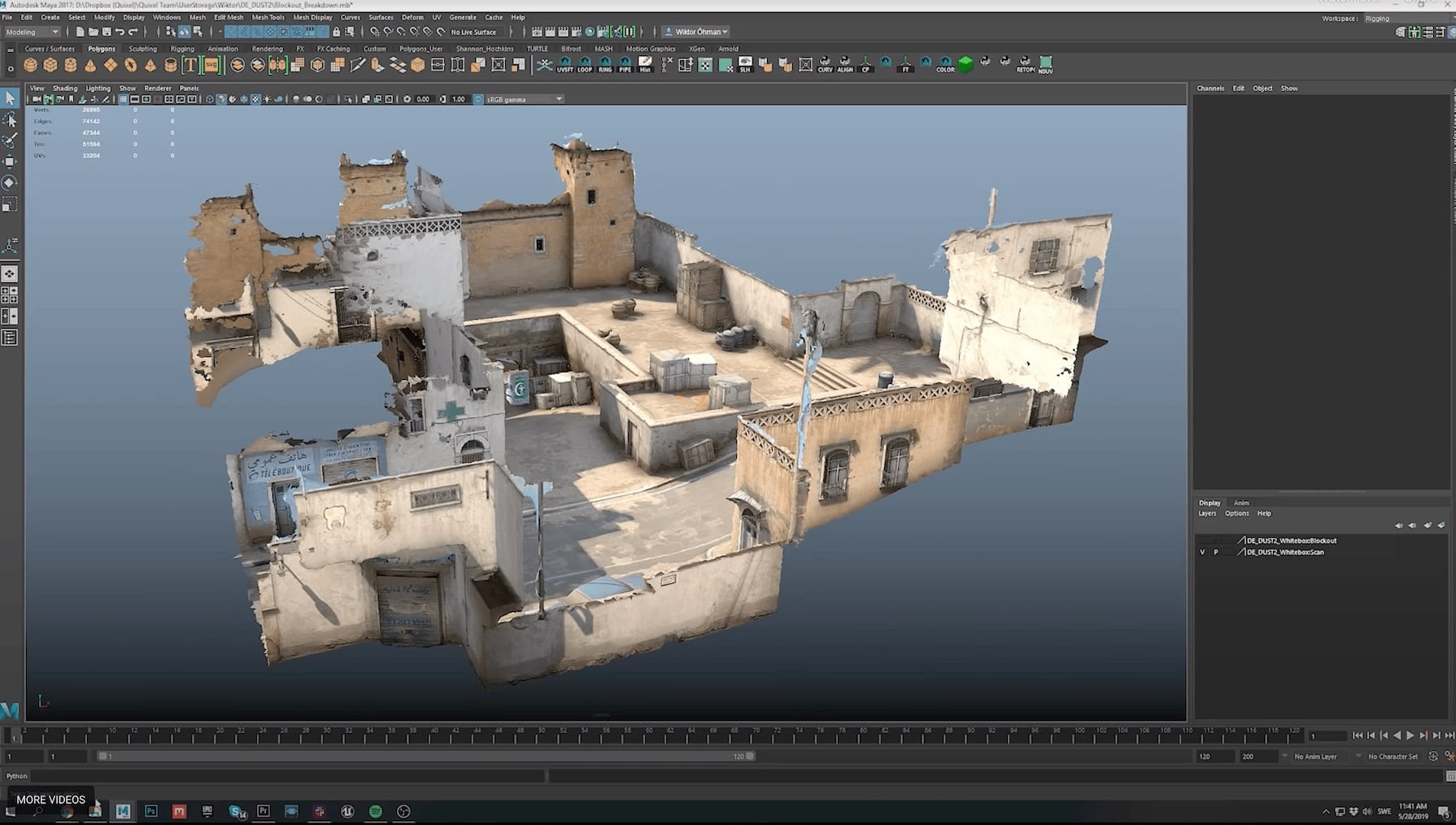 Counter-Strike De_Dust 2 map scanned by Quixel