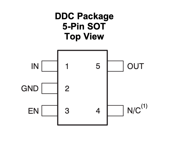 TLV70019DDCR Pin Assignment