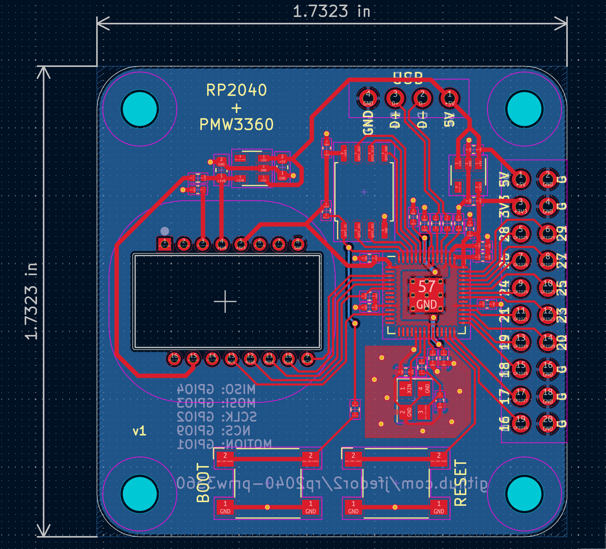 jfedor2's kicad PCB file, which looks quite complicated