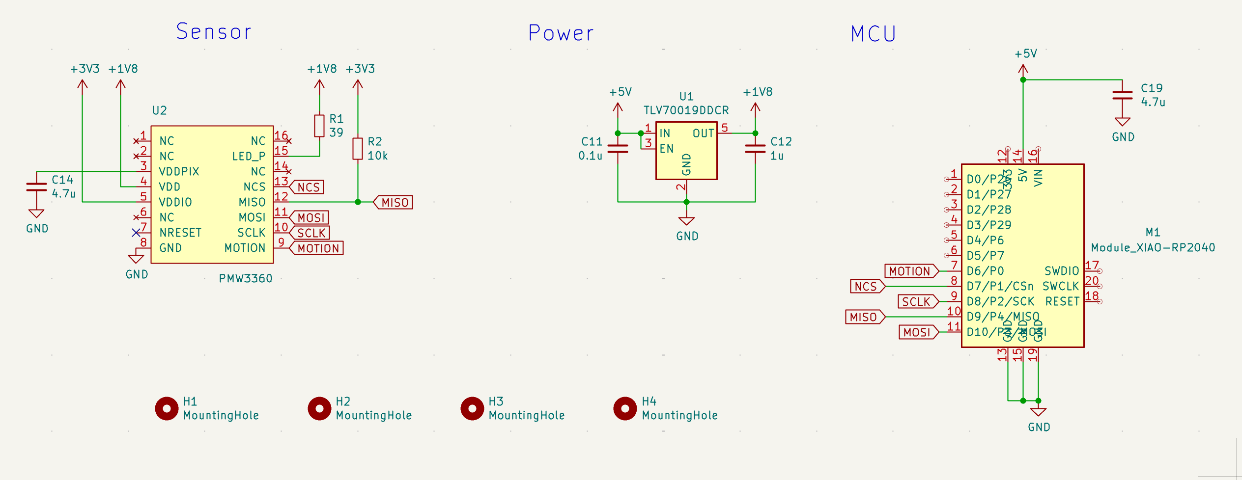 Yufeng's schematics for the PCB, V1