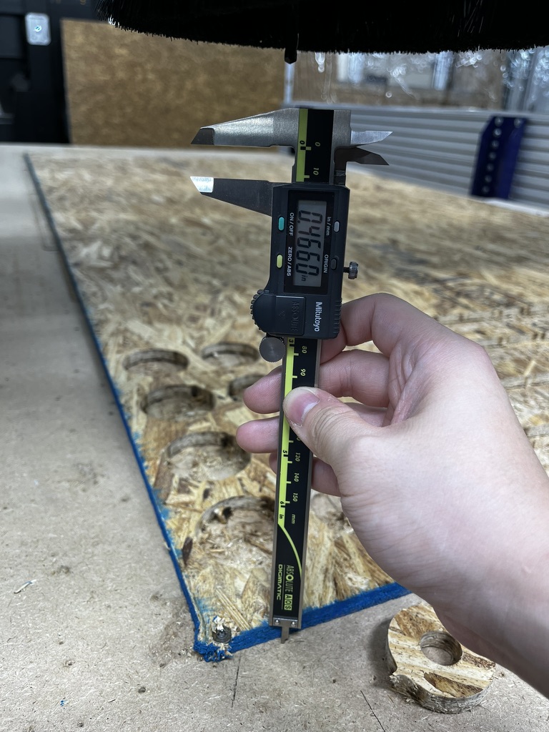 Final measuring of the thickness of the OSB