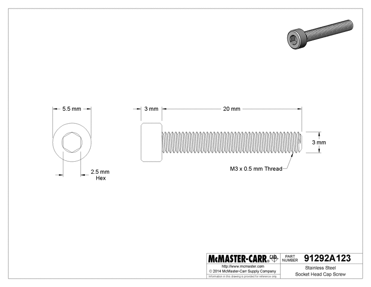 Socket Head Cap Screws - 7 Styles - Supply/Advance Components