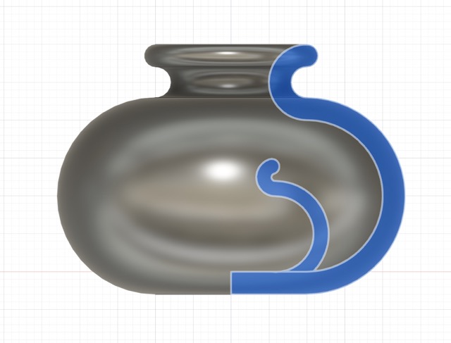 CAD design process of vase-within-a-vase
