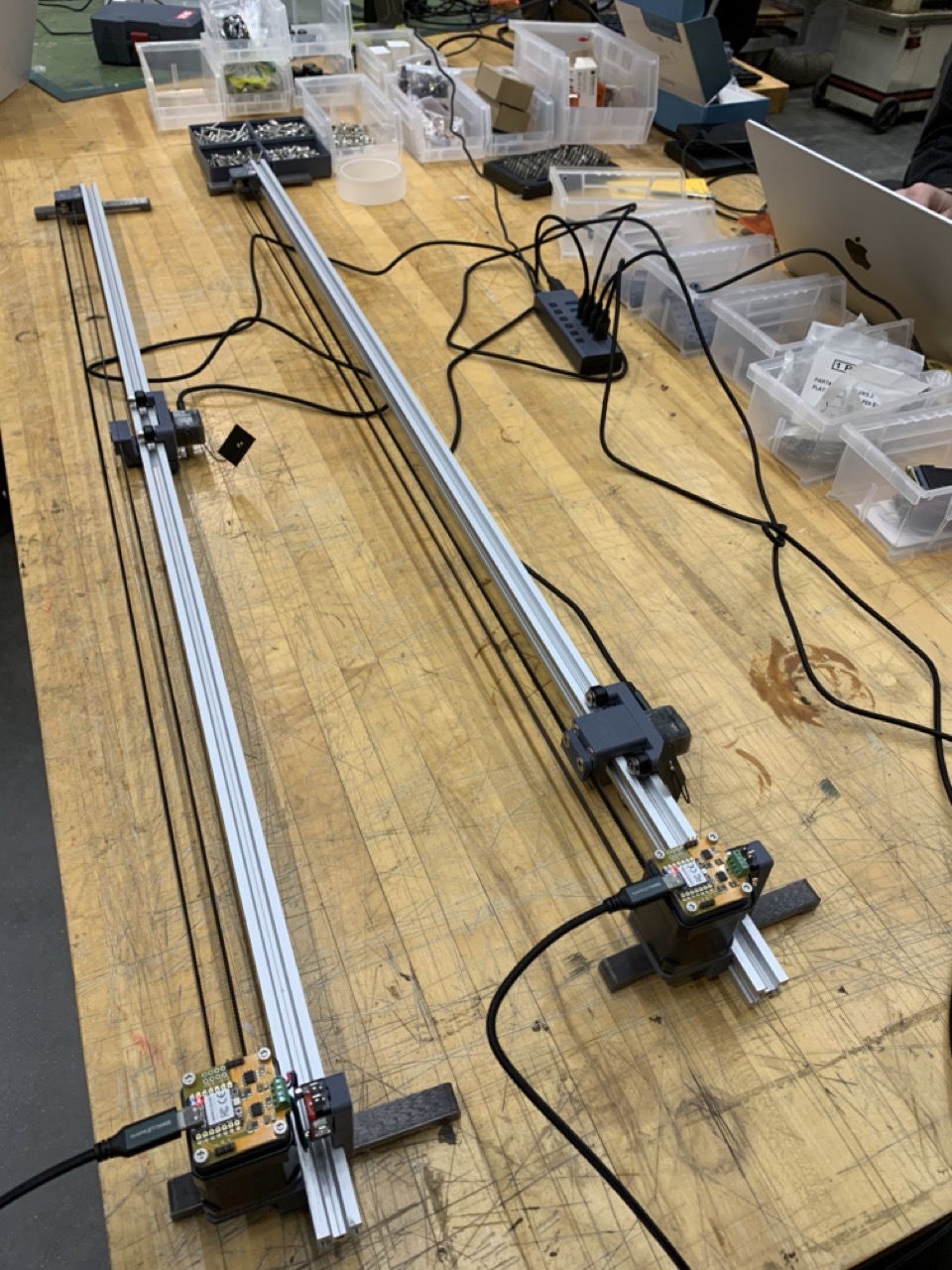 Mechanical assembly of camera rails