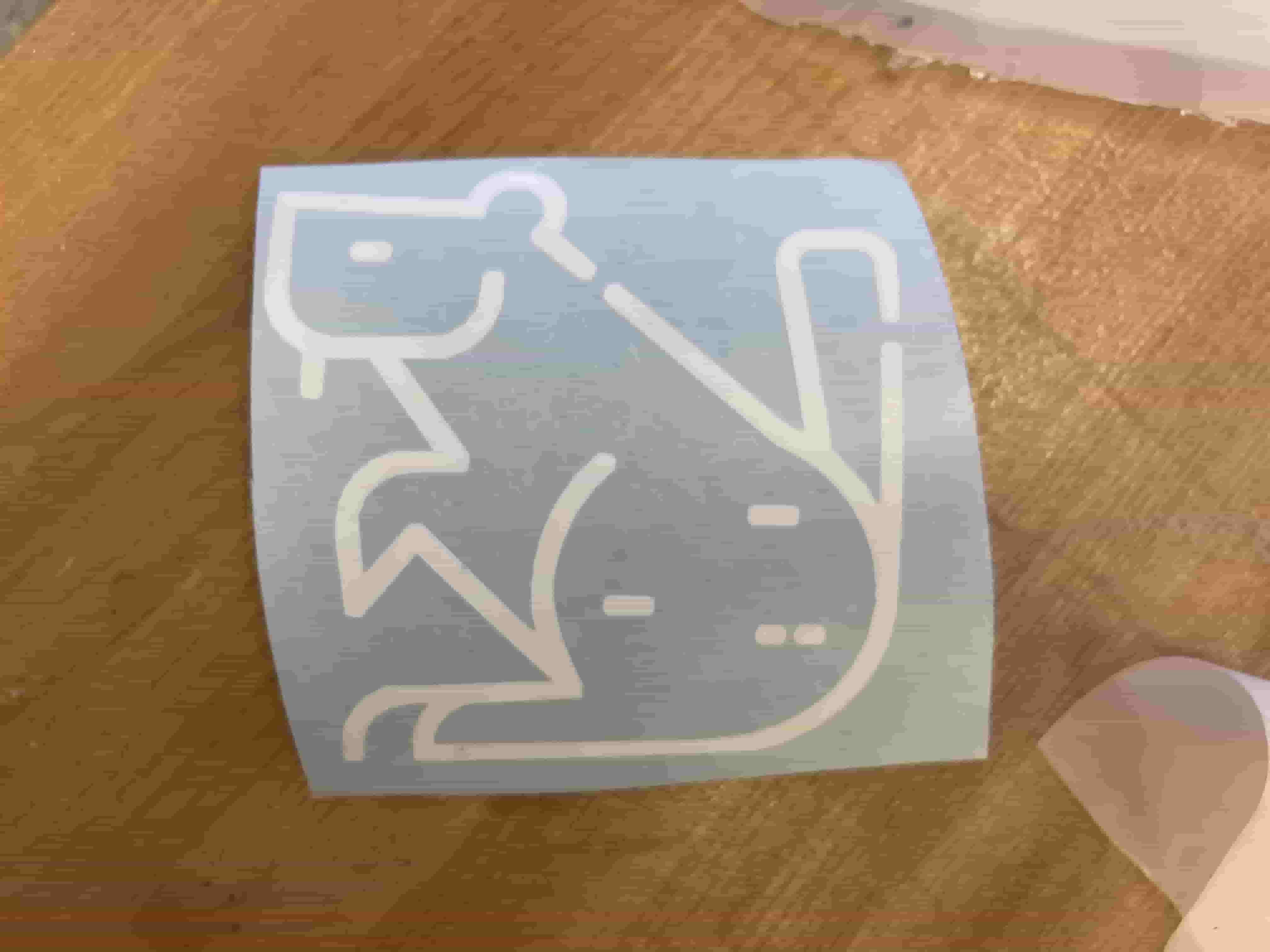 A beaver shaped vinyl sticker