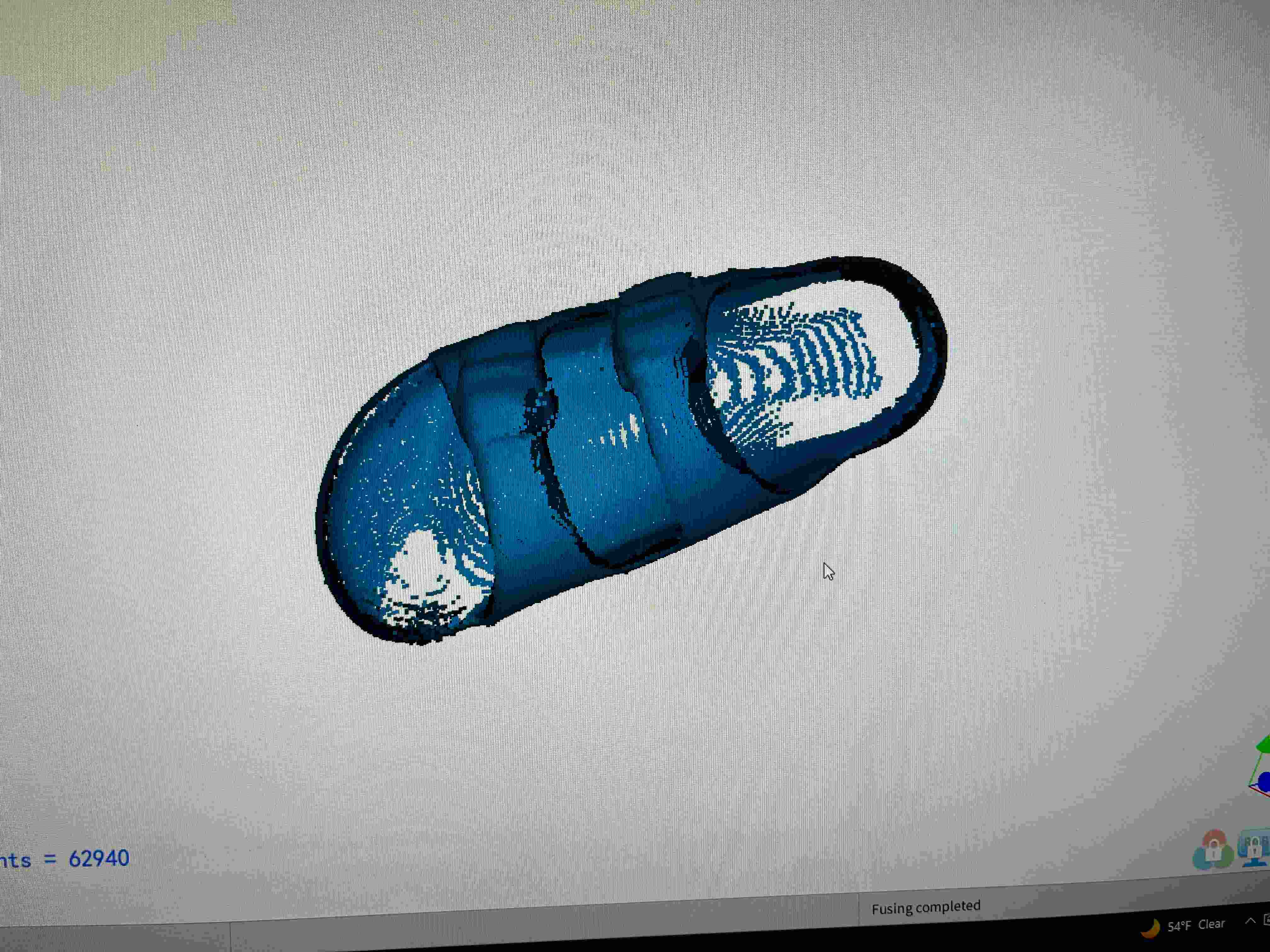 Fused point cloud of the shoe