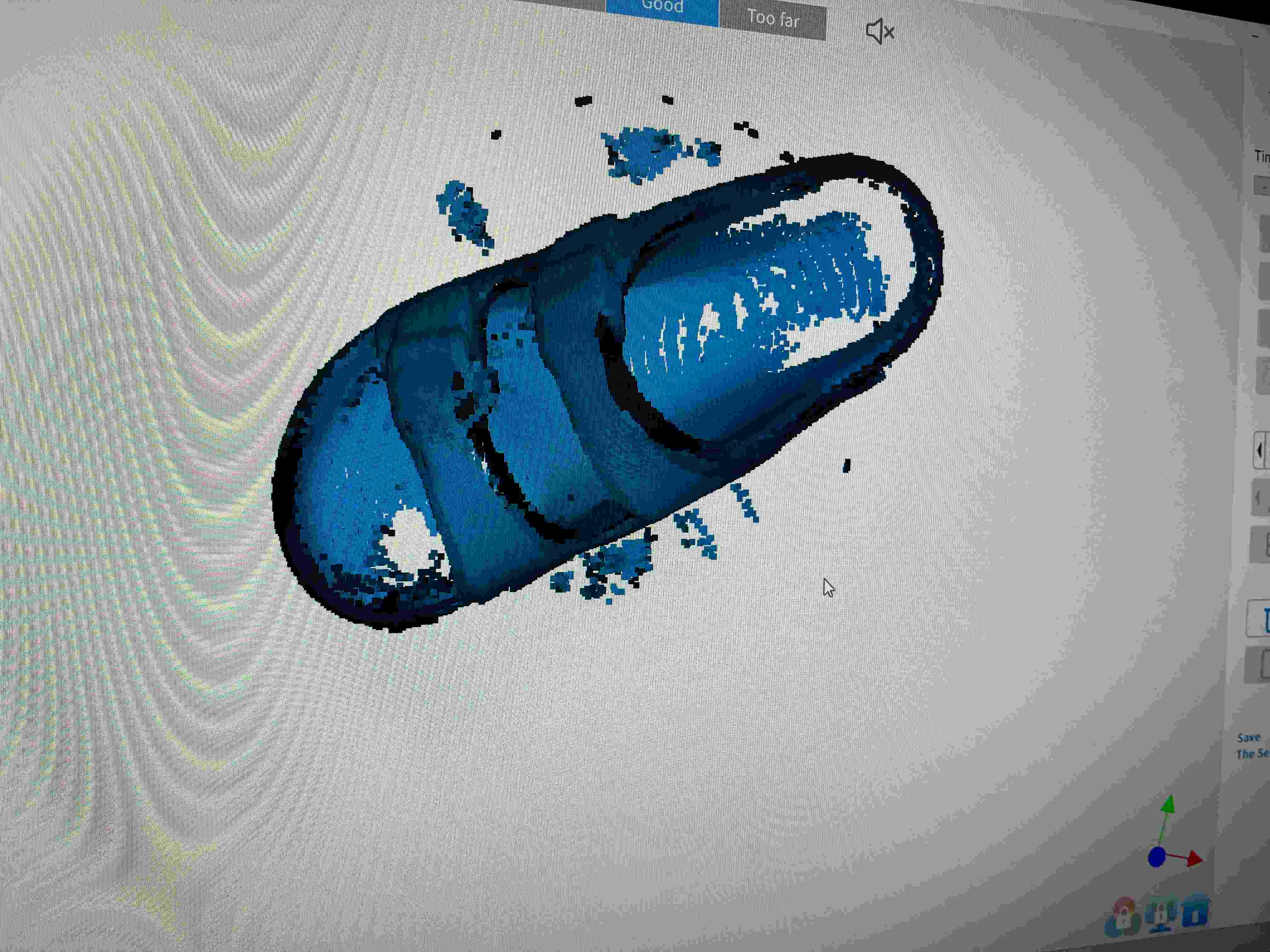 Point cloud of the shoe