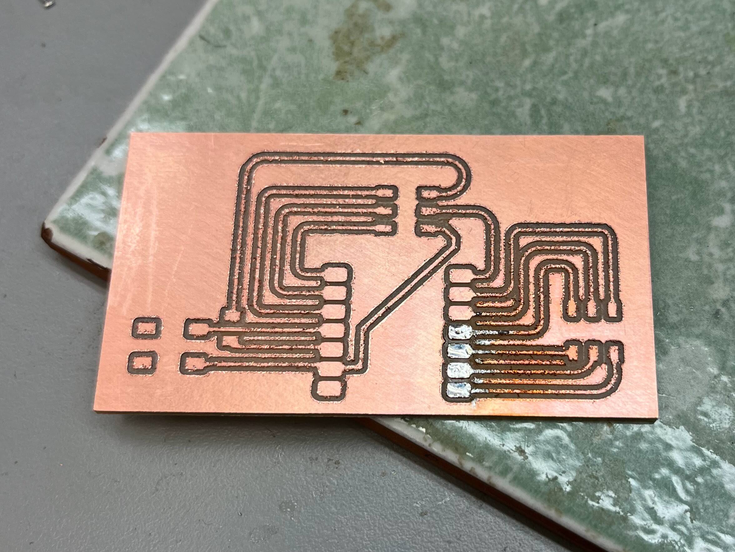 PCB after desoldering the microcontroller