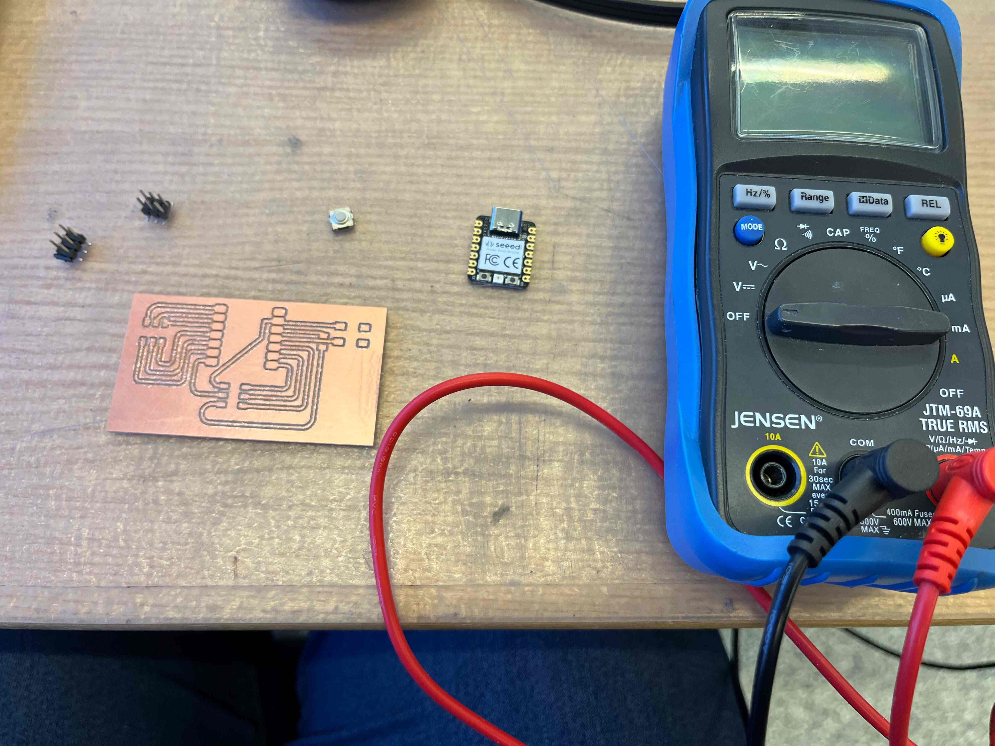 testing the connections with multimeter