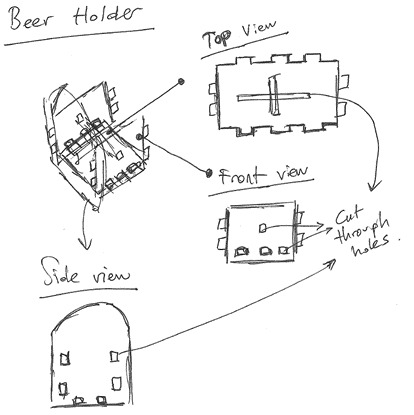 Hand Sketch Beer Holder